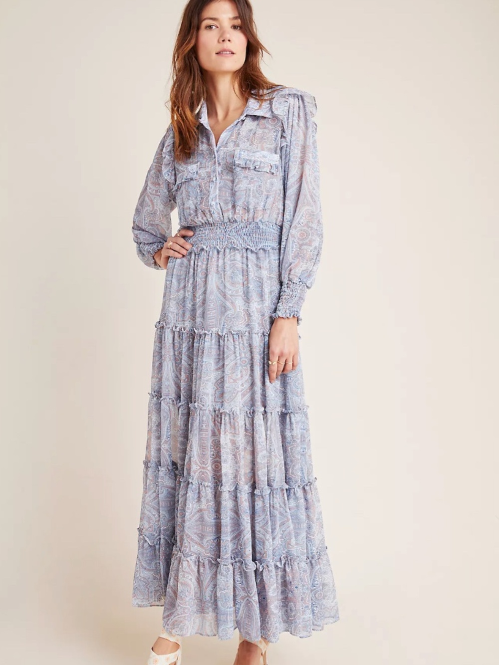 MISA Los Angeles Casimir Tiered Maxi Dress Size XS